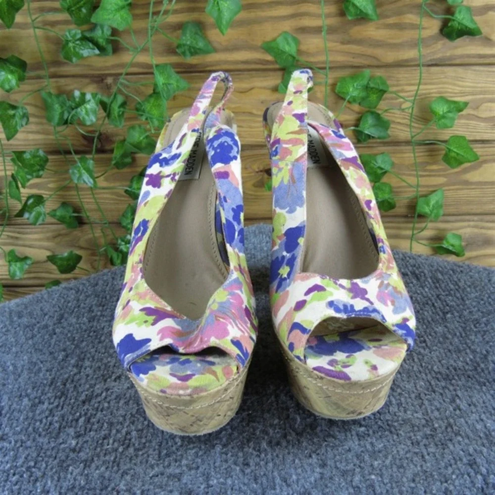 Steve Madden Women Genny Platform Multicolor Fabric Pump 10‎ Gently Used 2025
